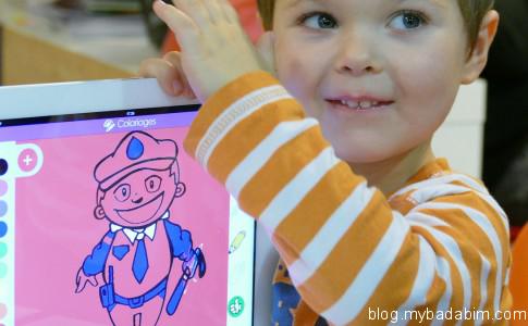 Badabim application Android iOS pour enfants contenant des contes, des coloriages, des vidéos et des jeux.