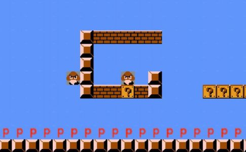 Un niveau du jeu Super Mario Bros créé avec l’outil IA MarioGPT
