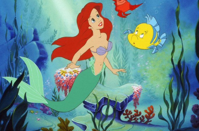 Une scène du dessin « La Petite Sirène » montrant clairement la coloration de cheveux rouge d’Ariel.