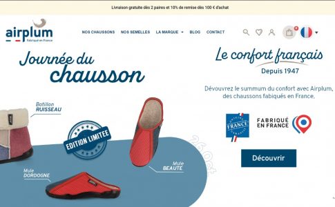 2 chaussons mules et 1 chausson boots bleu blanc rouge pour la Journée du Chausson