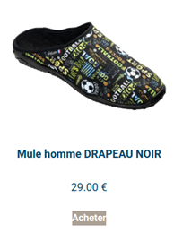 Mules homme en textile recycle avec imprimes football 