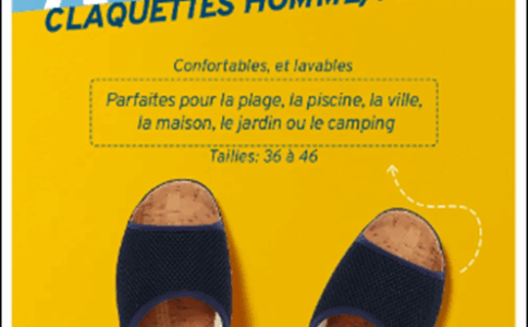 claquette noir sur fond bleu et jaune