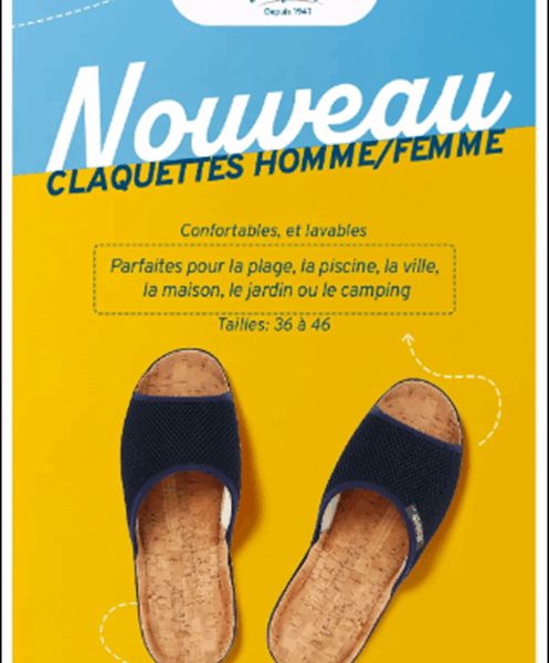 claquette noir sur fond bleu et jaune