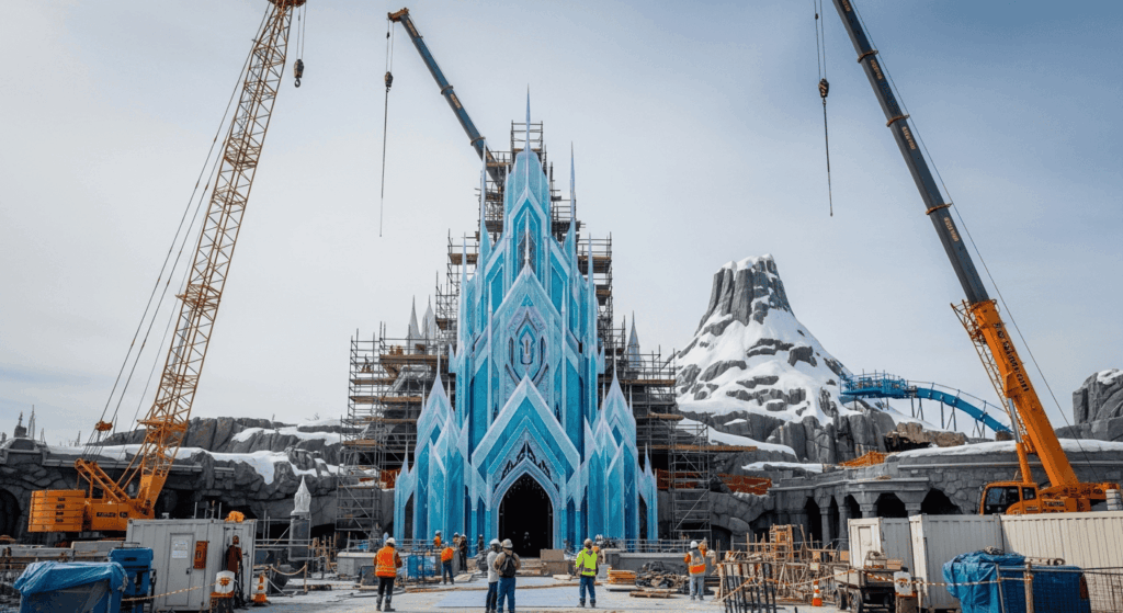 Site de construction à Disneyland Paris