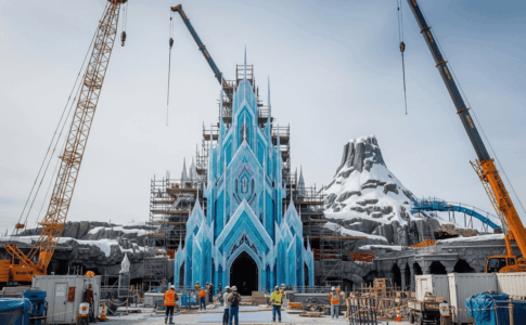 Site de construction à Disneyland Paris