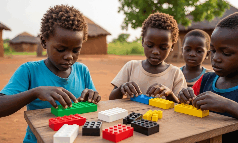 Briques LEGO Braille utilisées par des enfants