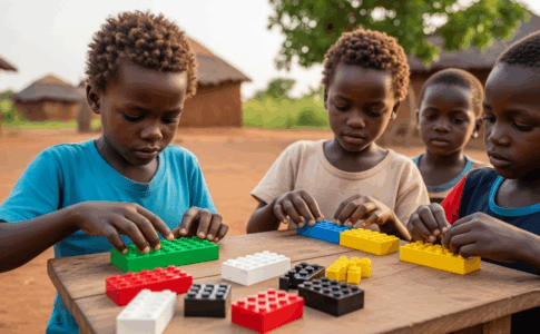 Briques LEGO Braille utilisées par des enfants