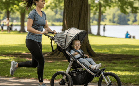 Course à pied avec bébé en poussette