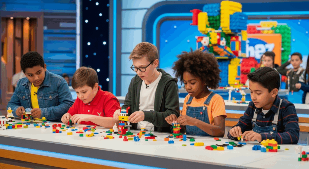 Des enfants concentrés lors d’une compétition LEGO