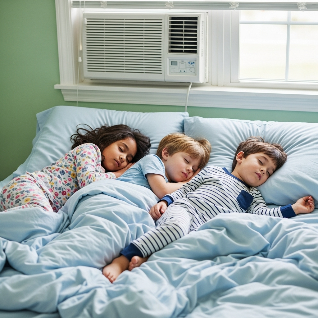 Des enfants qui dorment dans le même lit