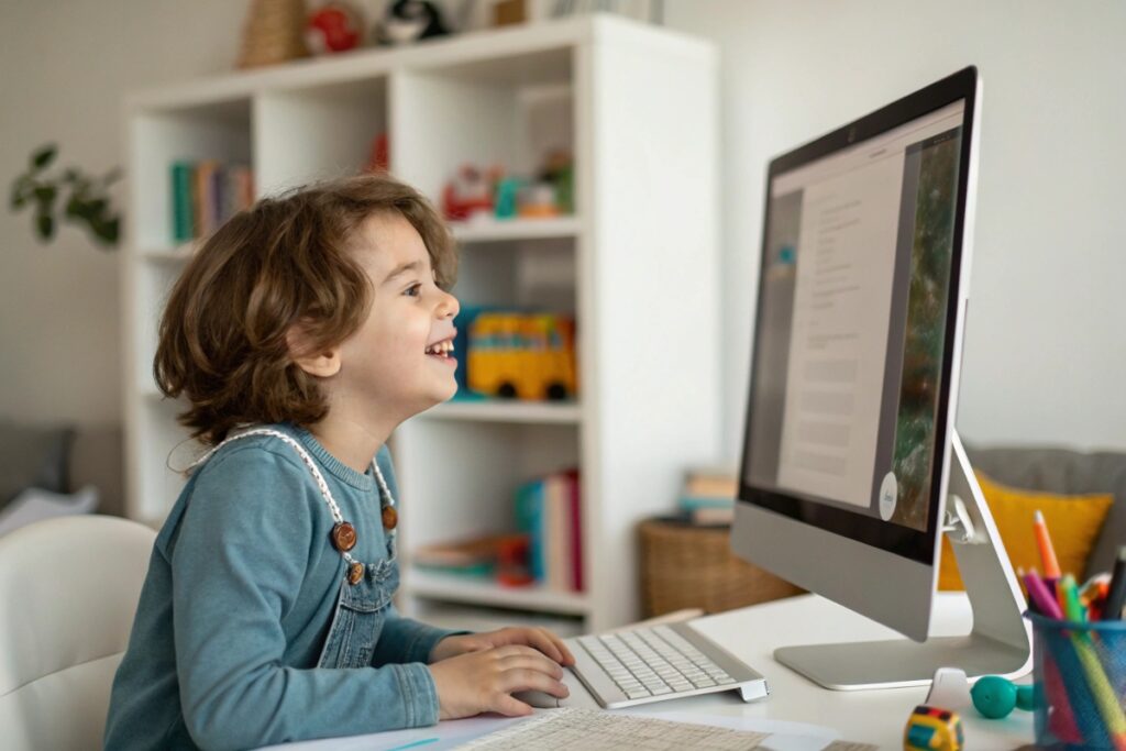 Un enfant qui génère du contenu