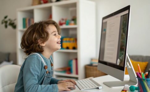 Un enfant qui génère du contenu