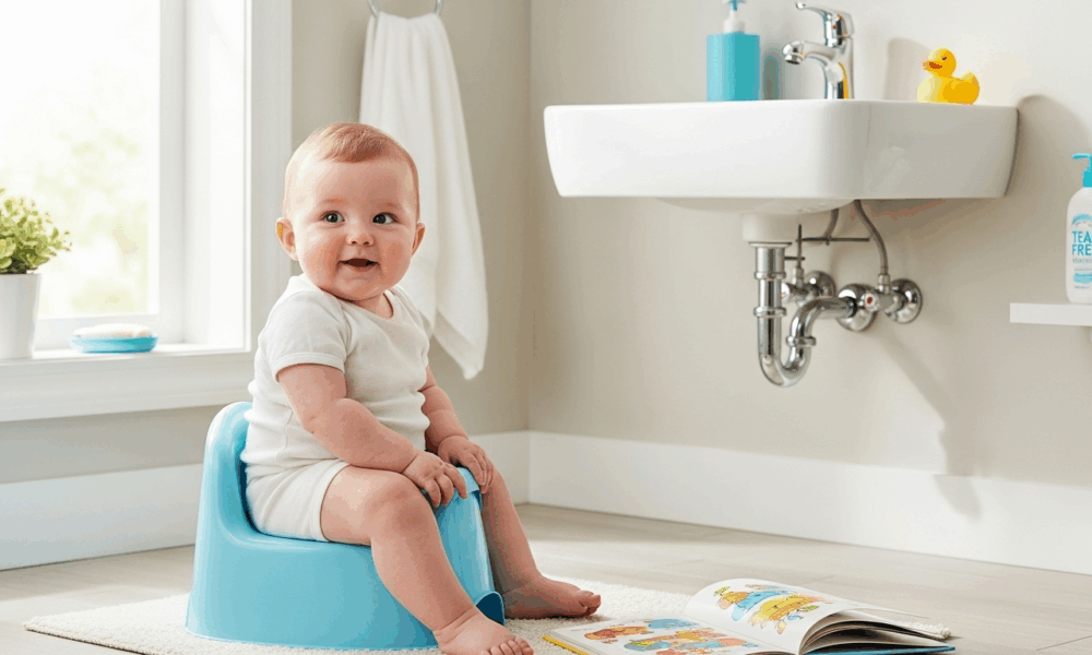 Un bébé qui utilise le pot