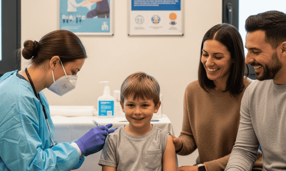 Un enfant recevant un vaccin