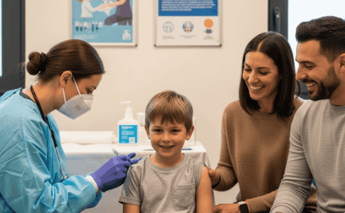Un enfant recevant un vaccin