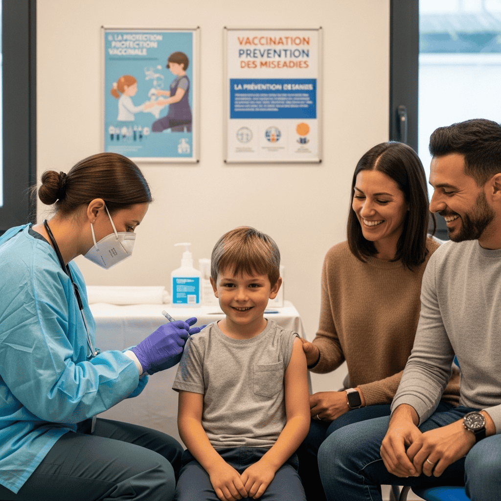 Un enfant recevant un vaccin
