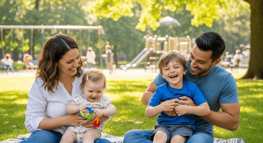 Une famille au parc