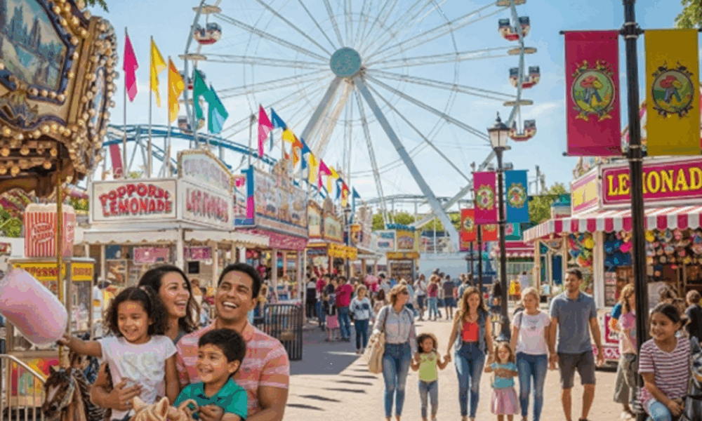 Des enfants avec leurs parents dans un parc