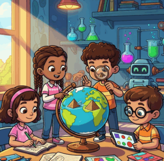 Des enfants en train d’apprendre