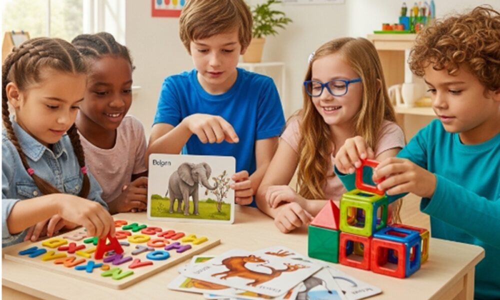 Des enfants et des jeux éducatifs