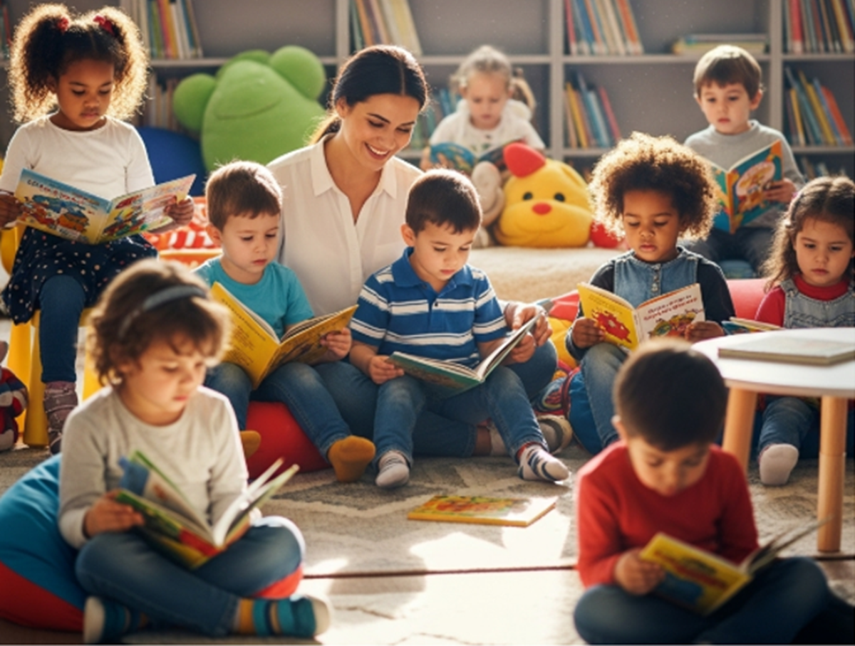 Des enfants faisant la lecture