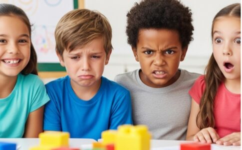 Des enfants ressentant différentes émotions