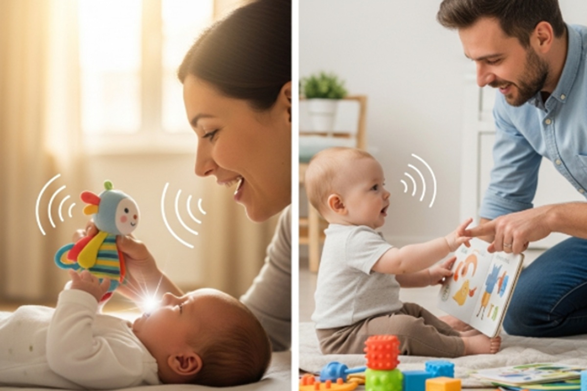 Des parents communiquant avec leur bébé