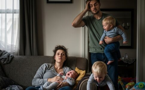 Des parents sous pression avec des enfants