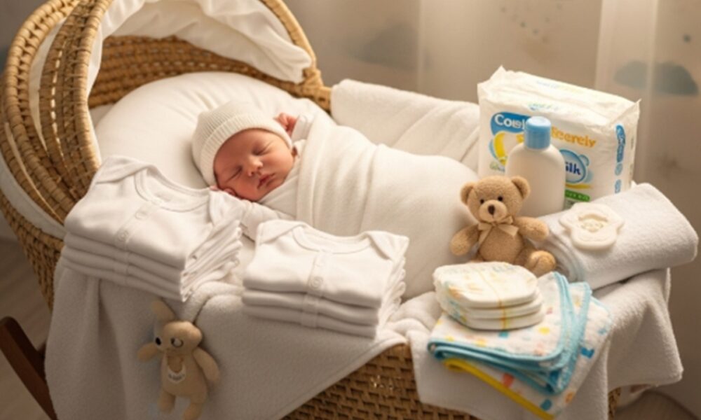 Un bébé dans son berceau après la naissance