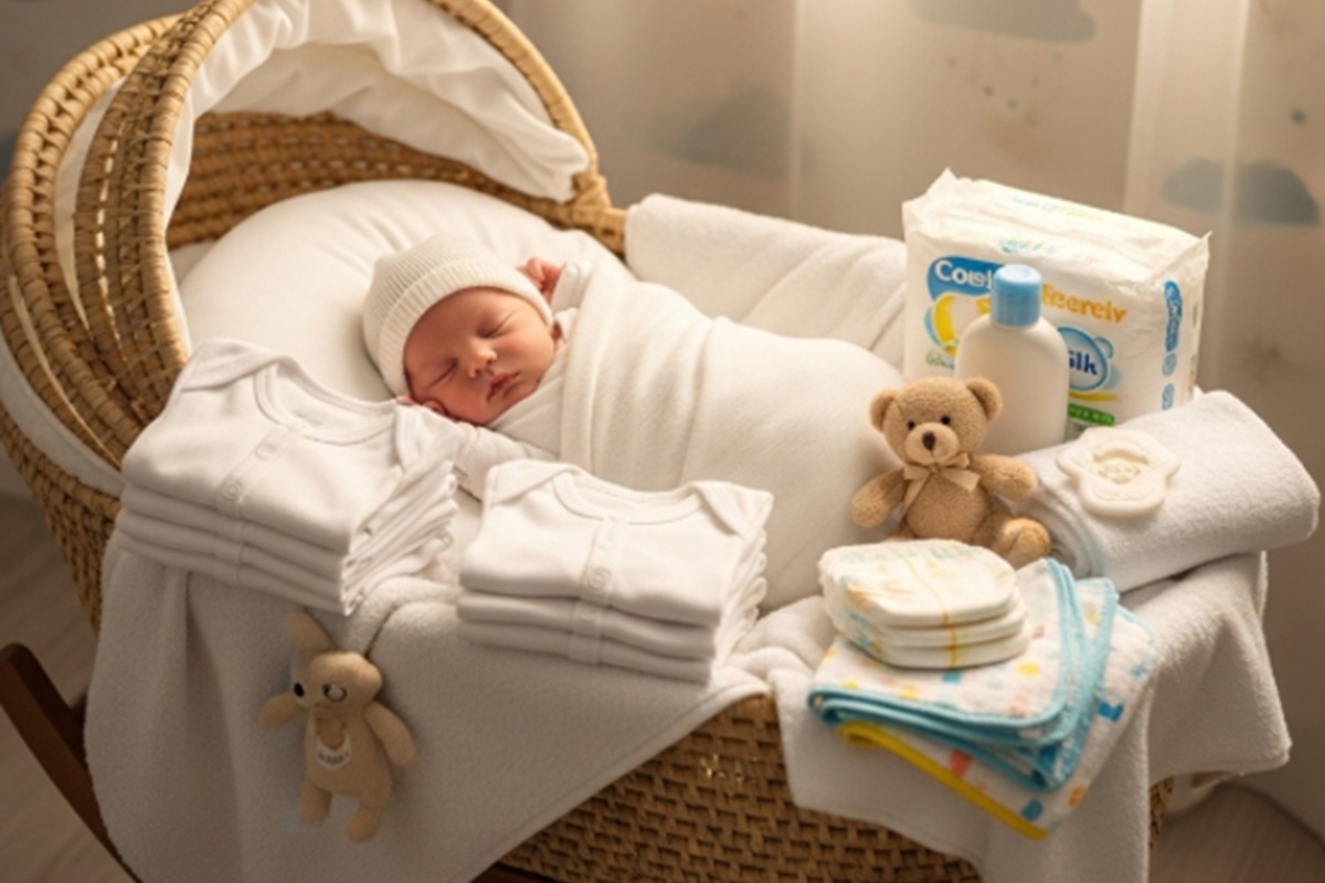 Un bébé dans son berceau après la naissance