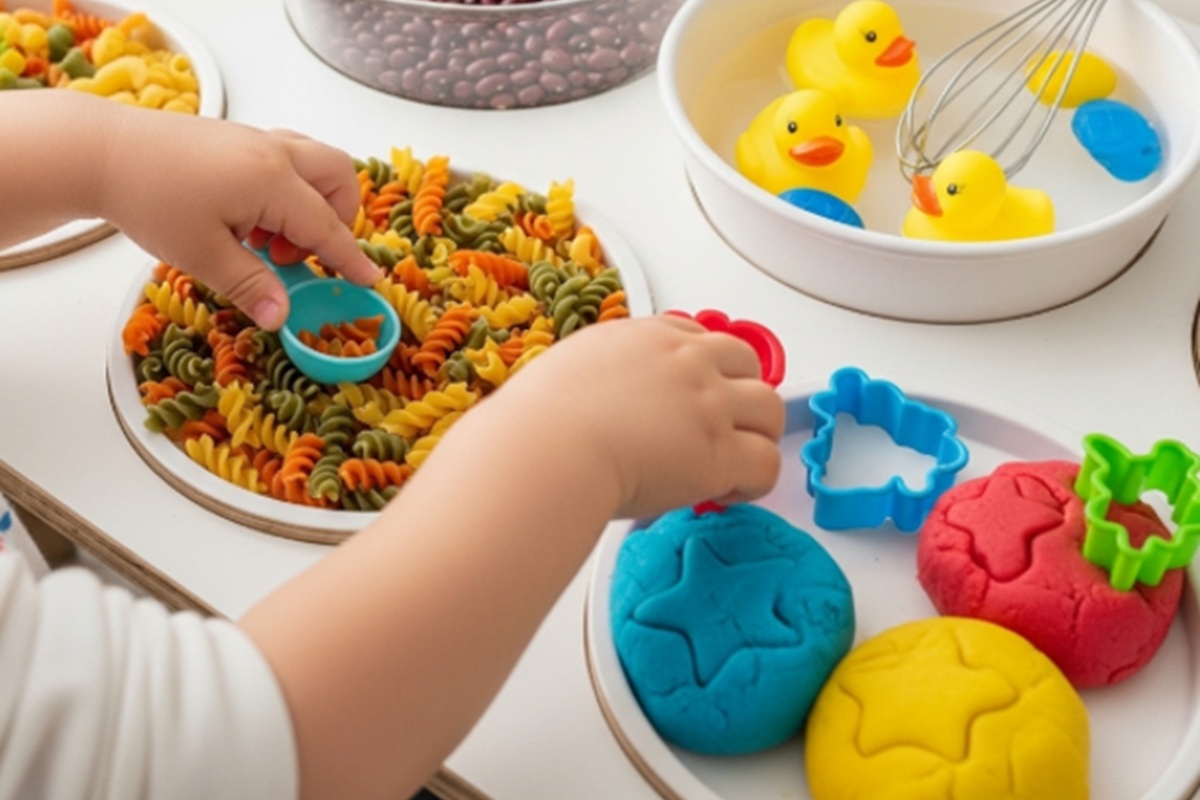 Un enfant développant son éveil sensoriel