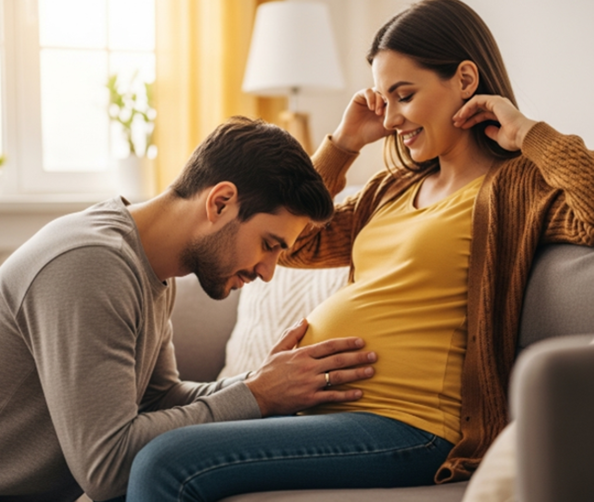 Rôle du papa : un homme soutenant sa femme