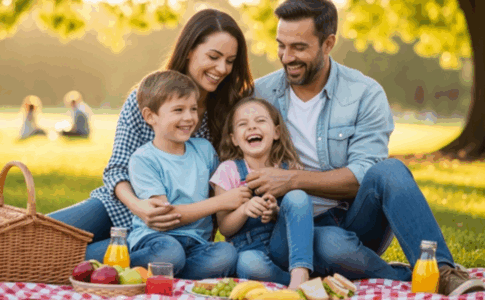 Une famille heureuse