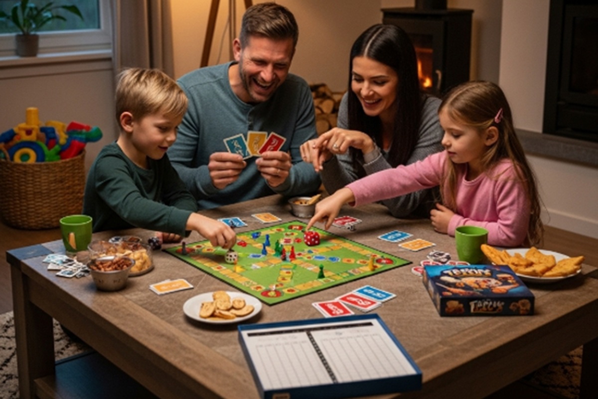 Une famille faisant des activités créatives