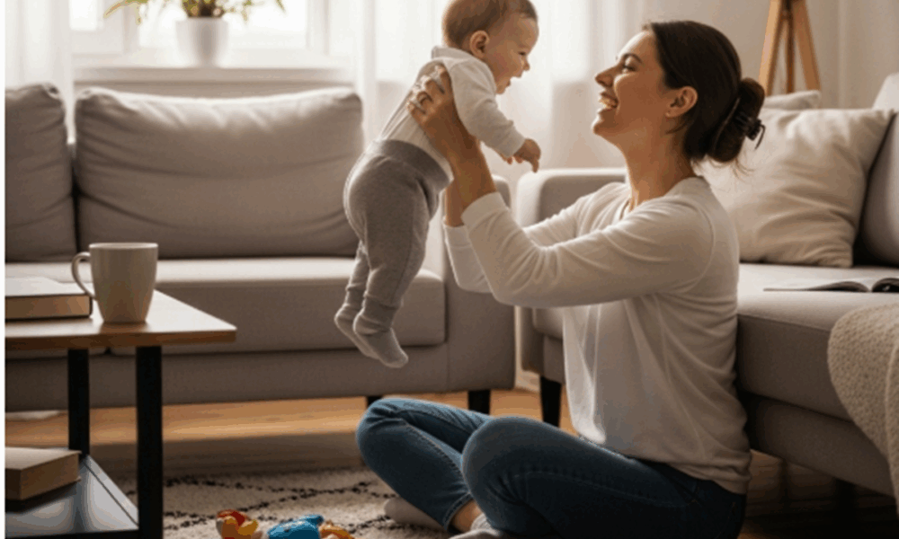 Une maman avec son bébé