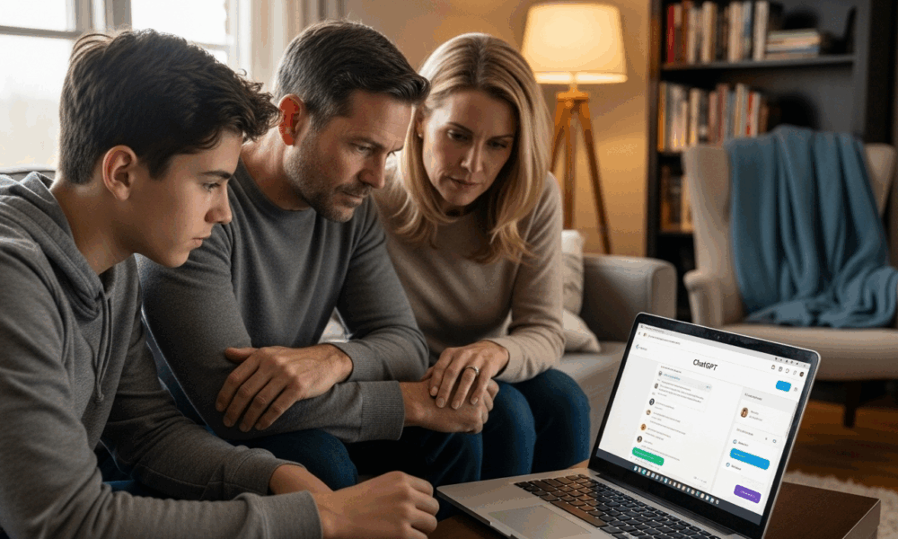 Un adolescent utilisant ChatGPT sous supervision parentale