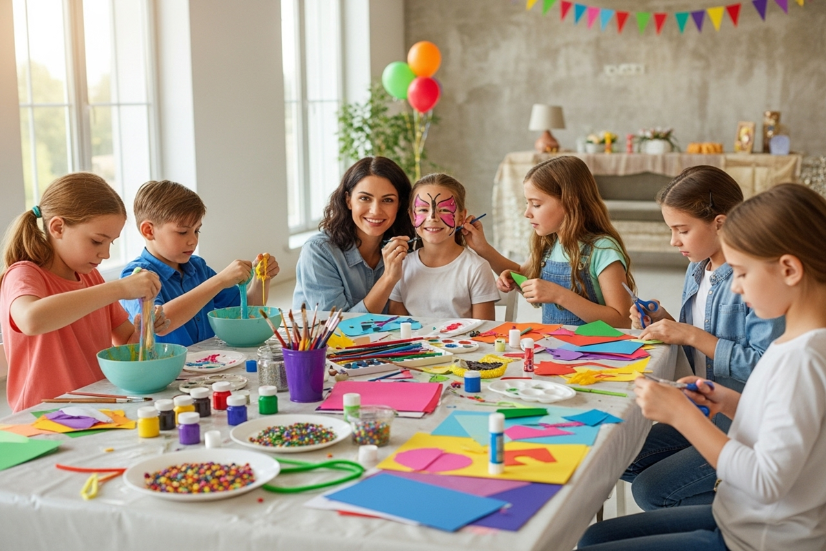 Activités ludiques créatives animation enfants divertissement familial éducatif