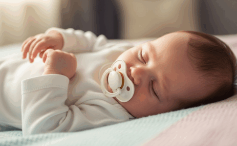 Un nourrisson utilisant une sucette pour se calmer