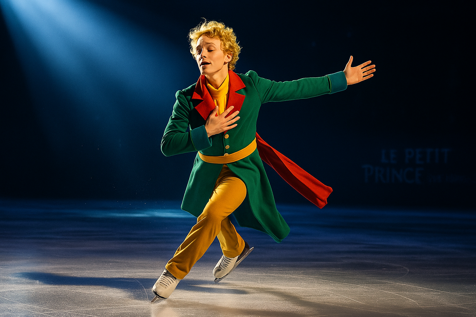 Le personnage principal du spectacle Le Petit Prince sur la glace