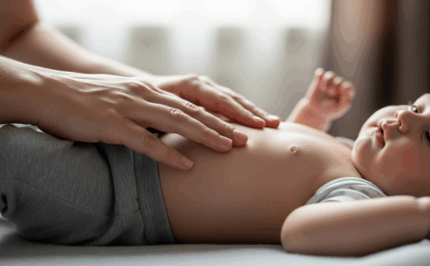 Massage bébé par parent