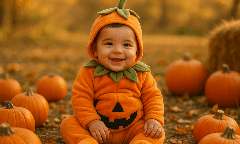Déguisement de bébé citrouille pour Halloween 2025