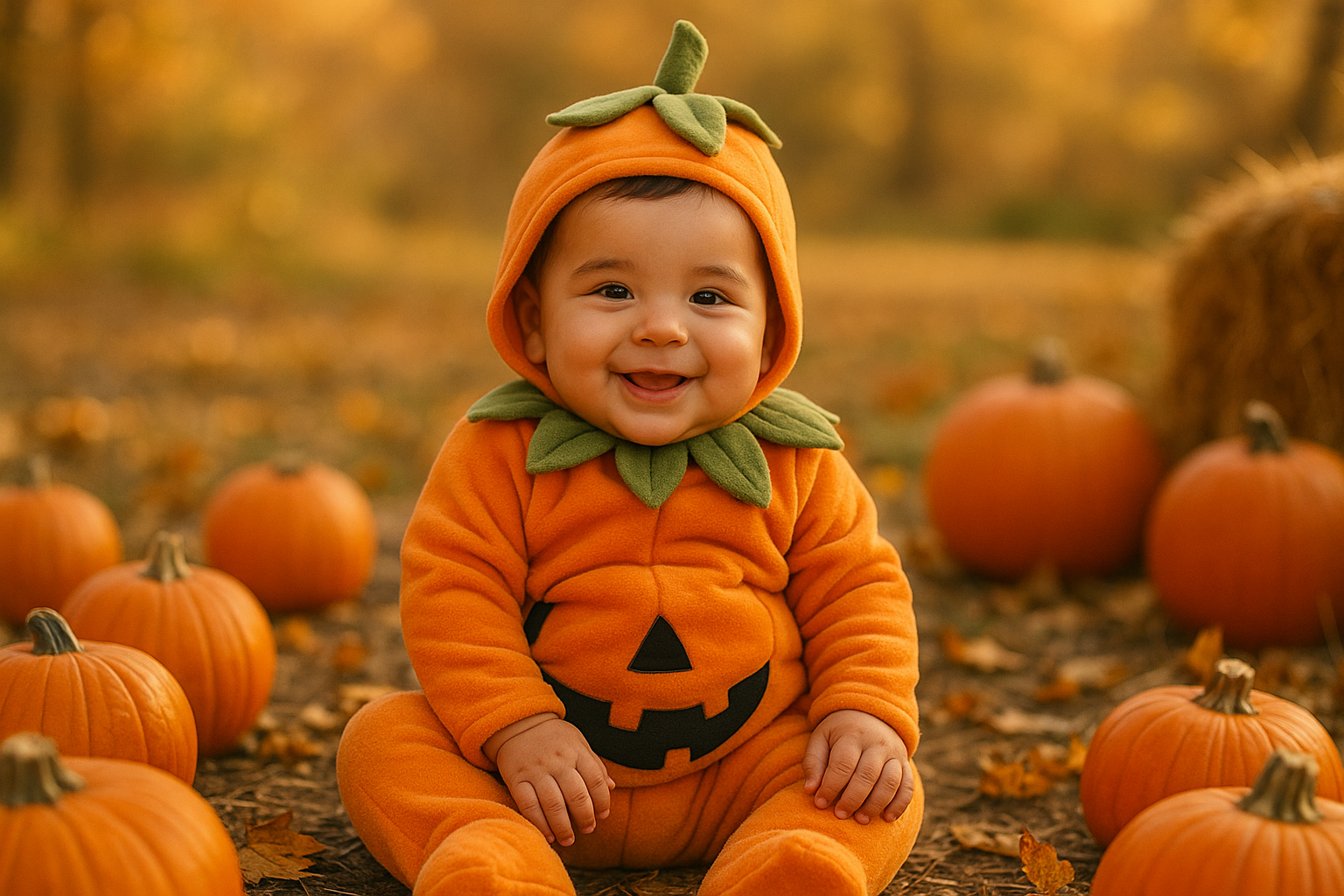 Déguisement de bébé citrouille pour Halloween 2025