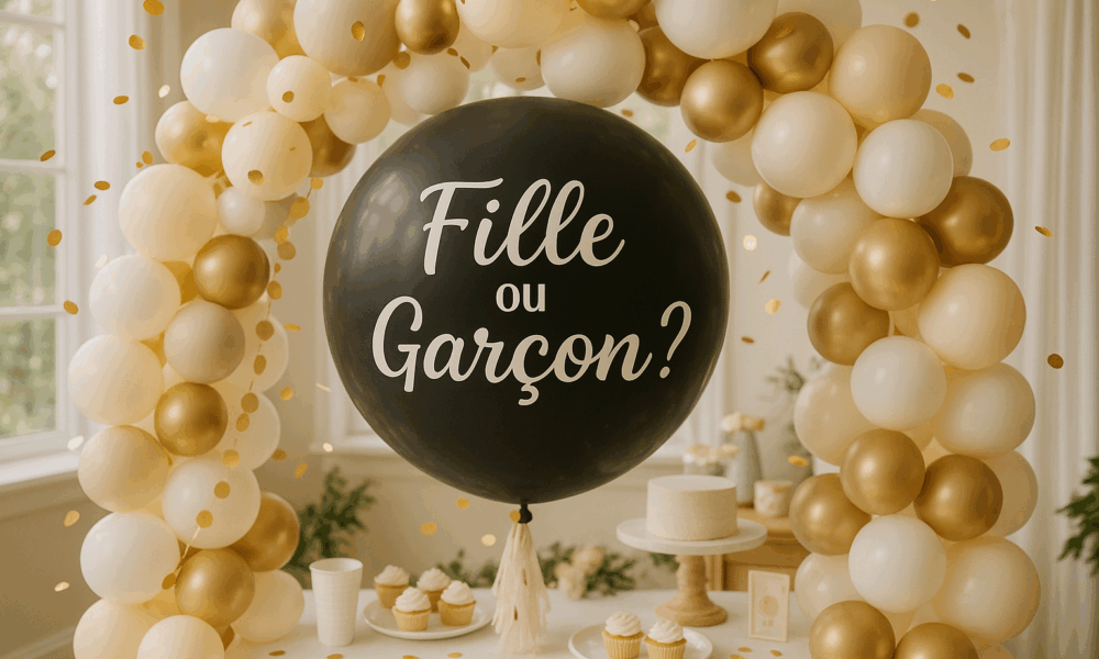 Ballon noir pour une gender reveal party