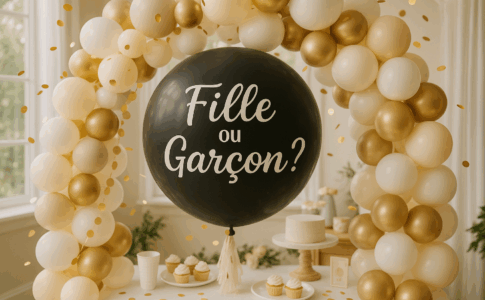 Ballon noir pour une gender reveal party