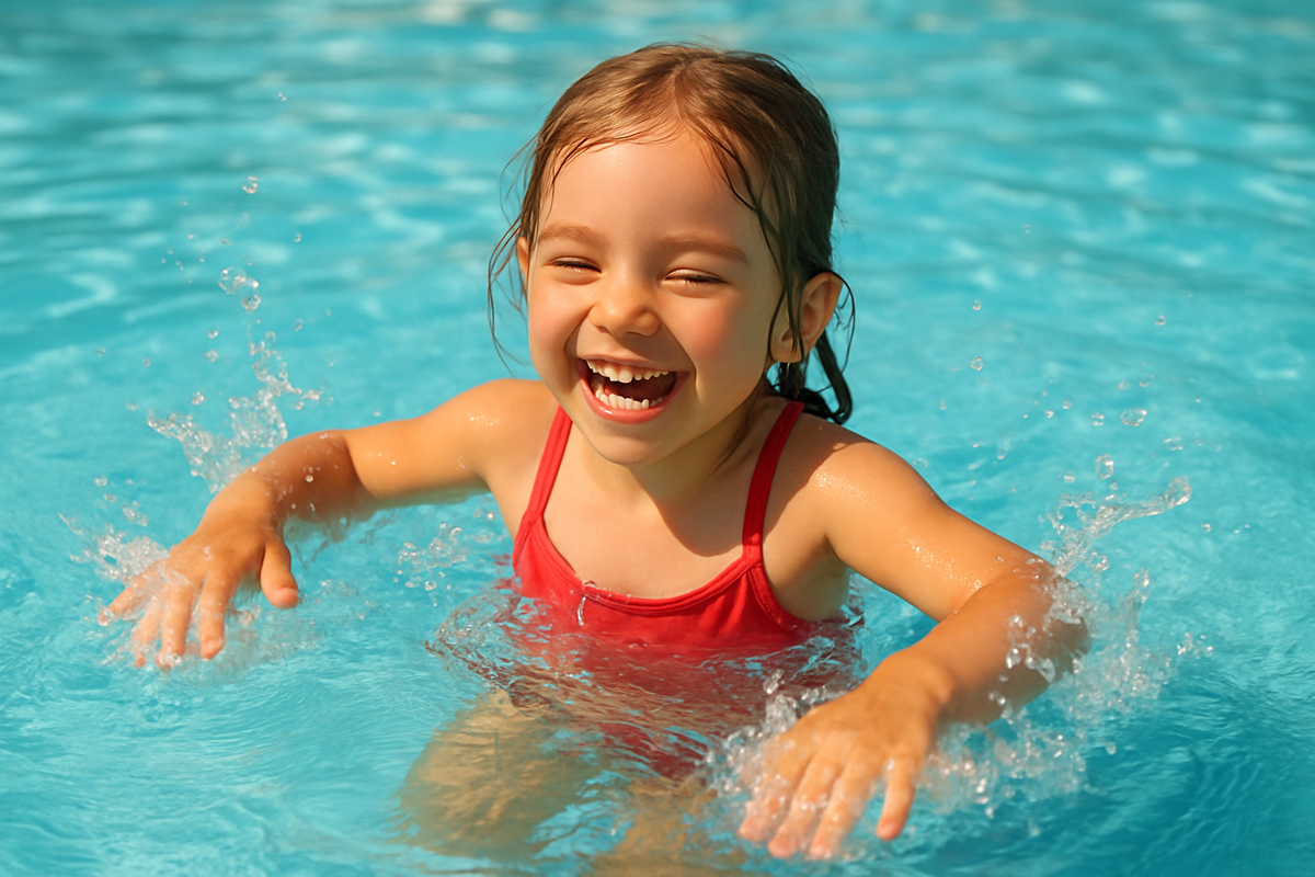 La natation est un sport qui procure du plaisir aux enfants