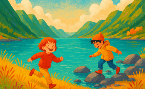 Illustration inspirée par l’univers de Oskar et moi. Et tous nos petits endroits