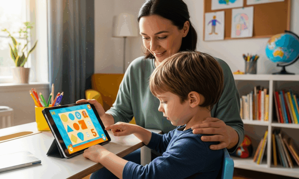 Enfant développant sa créativité à travers des jeux vidéo