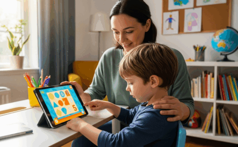 Enfant développant sa créativité à travers des jeux vidéo