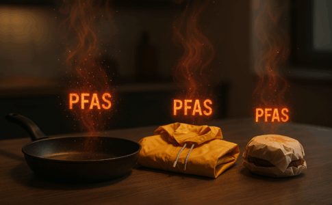 Représentation symbolique des sources de contamination aux PFAS