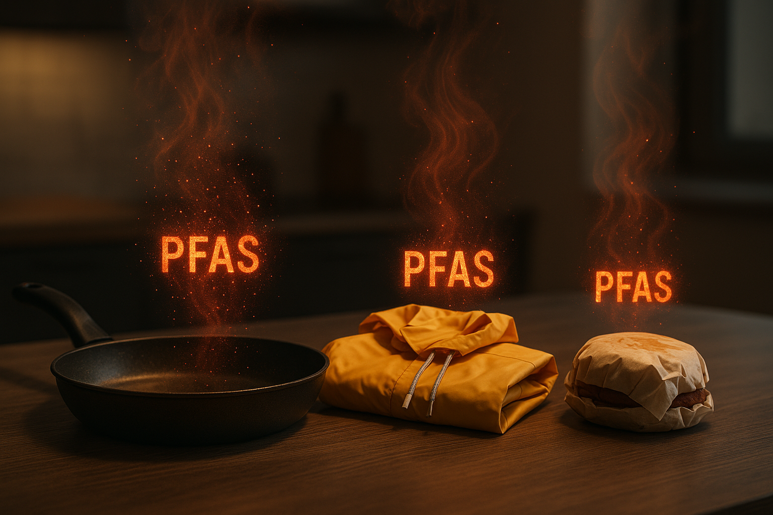 Représentation symbolique des sources de contamination aux PFAS 